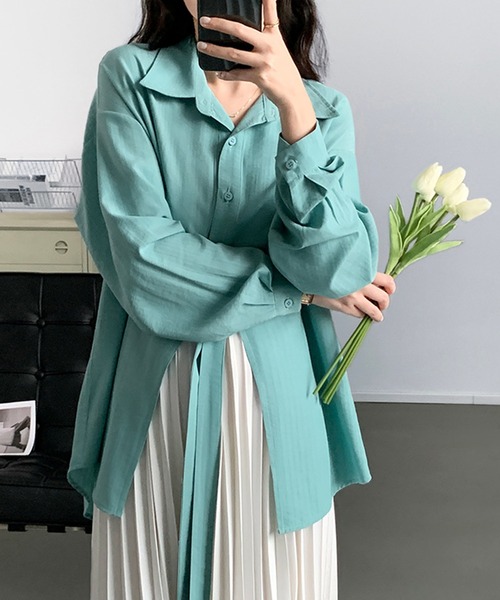 aimoha(アイモハ)の「ブラウス(シャツ/ブラウス・レディース・ホワイト/ブルー・MEDIUM/LARGE)」の4枚目の写真