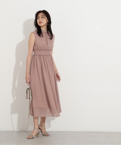NATURAL BEAUTY BASIC(ナチュラルビューティーベーシック)の「ウエストシャーリング楊柳ワンピース(ワンピース・レディース・ネイビー/ピンク/ライトグリーン・SMALL/MEDIUM)」の10枚目の写真