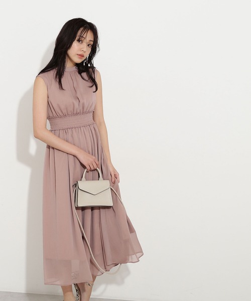 NATURAL BEAUTY BASIC(ナチュラルビューティーベーシック)の「ウエストシャーリング楊柳ワンピース(ワンピース・レディース・ネイビー/ピンク/ライトグリーン・SMALL/MEDIUM)」の9枚目の写真