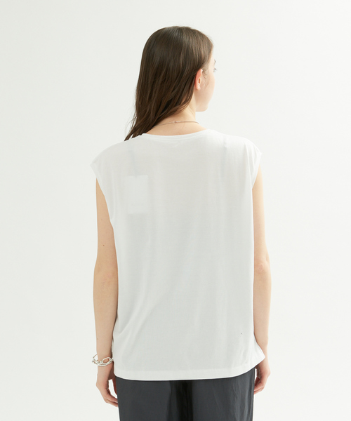 Rouge vif Anna（ルージュヴィフアンナ）の「CHGNON ロゴノースリーブＴシャツ（Tシャツ/カットソー・レディース・モカ/ブラック・フリー）」の7枚目の写真