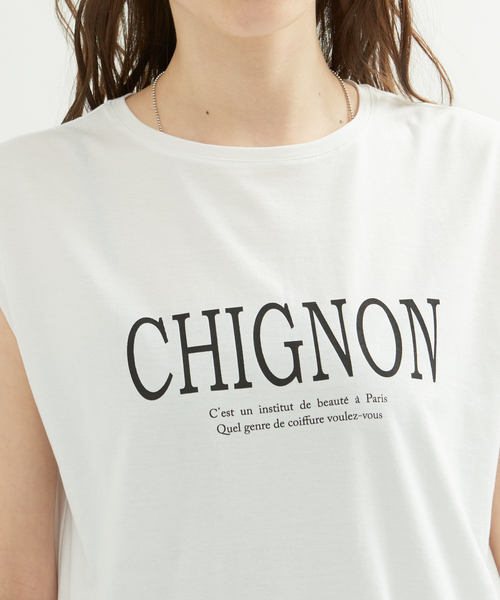 Rouge vif Anna（ルージュヴィフアンナ）の「CHGNON ロゴノースリーブＴシャツ（Tシャツ/カットソー・レディース・モカ/ブラック・フリー）」の8枚目の写真
