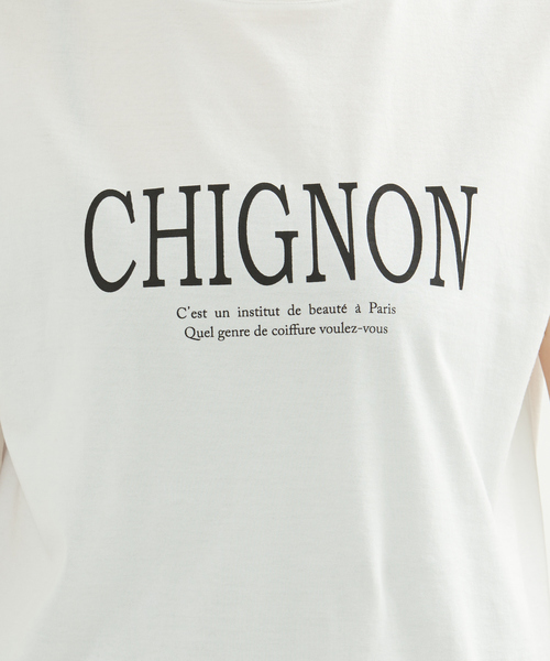 Rouge vif Anna（ルージュヴィフアンナ）の「CHGNON ロゴノースリーブＴシャツ（Tシャツ/カットソー・レディース・モカ/ブラック・フリー）」の10枚目の写真