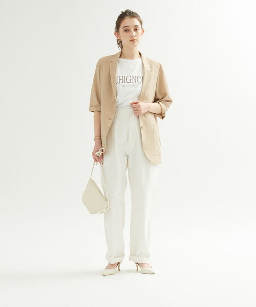 Rouge vif Anna（ルージュヴィフアンナ）の「CHGNON ロゴノースリーブＴシャツ（Tシャツ/カットソー・レディース・モカ/ブラック・フリー）」の15枚目の写真