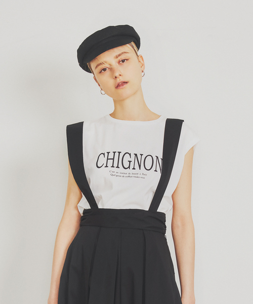 Rouge vif Anna（ルージュヴィフアンナ）の「CHGNON ロゴノースリーブＴシャツ（Tシャツ/カットソー・レディース・モカ/ブラック・フリー）」の18枚目の写真