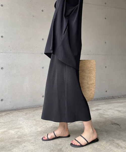 DouDou（ドゥドゥ）の「プリーツスリットタイトスカート（スカート・レディース・ライトグリーン/ブラック/オフホワイト/オレンジ・FREE）」の21枚目の写真