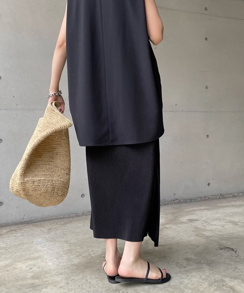 DouDou（ドゥドゥ）の「プリーツスリットタイトスカート（スカート・レディース・ライトグリーン/ブラック/オフホワイト/オレンジ・FREE）」の22枚目の写真