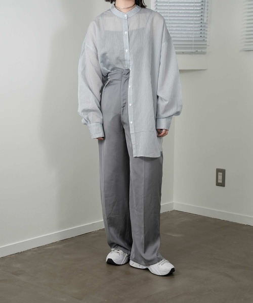 lawgy（ラウジー）の「stripe see through shirt（シャツ/ブラウス・レディース・ホワイト/オレンジ/ブルー・FREE）」の16枚目の写真