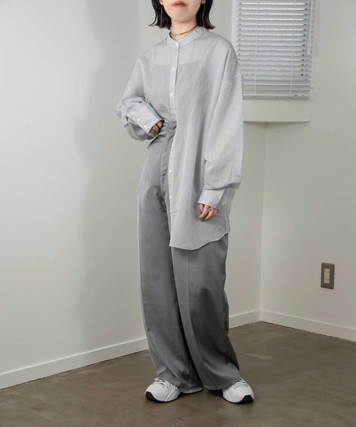 lawgy（ラウジー）の「stripe see through shirt（シャツ/ブラウス・レディース・ホワイト/オレンジ/ブルー・FREE）」の17枚目の写真