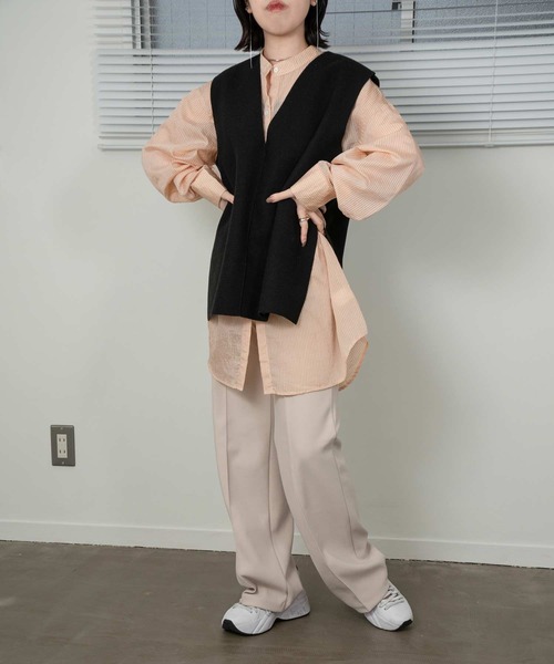 lawgy（ラウジー）の「stripe see through shirt（シャツ/ブラウス・レディース・ホワイト/オレンジ/ブルー・FREE）」の18枚目の写真