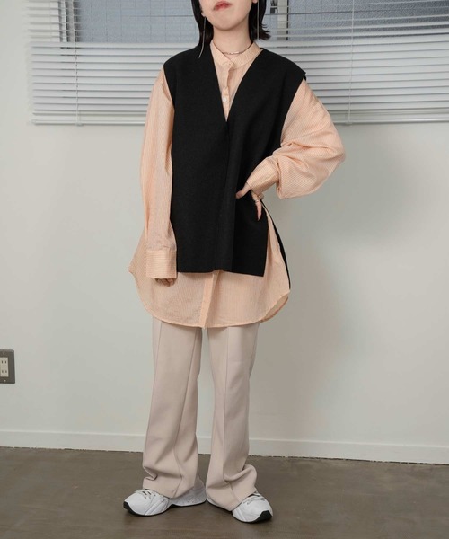 lawgy（ラウジー）の「stripe see through shirt（シャツ/ブラウス・レディース・ホワイト/オレンジ/ブルー・FREE）」の20枚目の写真