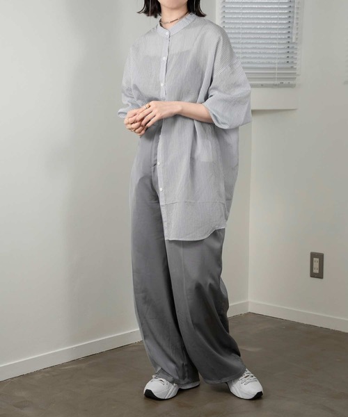 lawgy（ラウジー）の「stripe see through shirt（シャツ/ブラウス・レディース・ホワイト/オレンジ/ブルー・FREE）」の6枚目の写真