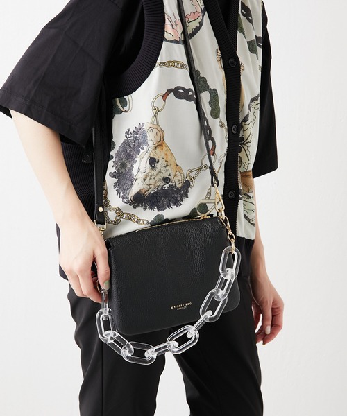 【MY BEST BAG(マイベストバッグ）】チェーン付きショルダーバッグ