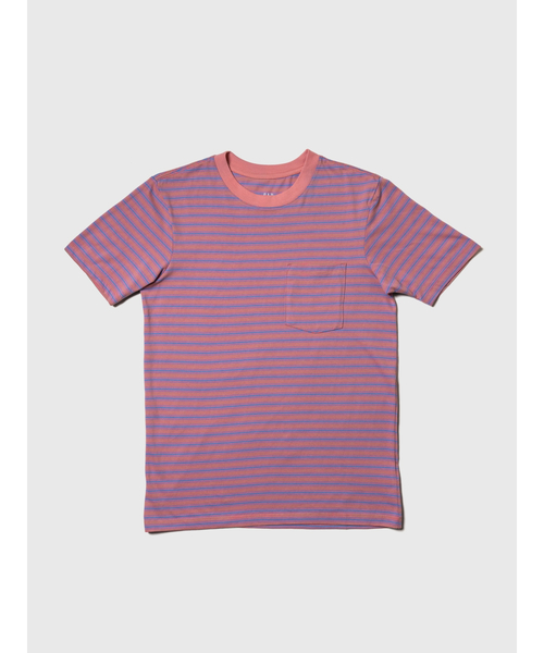 GAP（ギャップ）の「ソフトジャージー ストライプ ポケットTシャツ（Tシャツ/カットソー・メンズ・ブルー/パープル/ピンク/グリーン/ピンク系その他・XL/S/XS/XXS/L/M）」の5枚目の写真