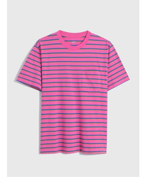 コットンジャージーTシャツ ストライプ柄 ロゴアップリケ付き δ ストライプド ロゴ コットン ジャージー Tシャツ | ラルフ