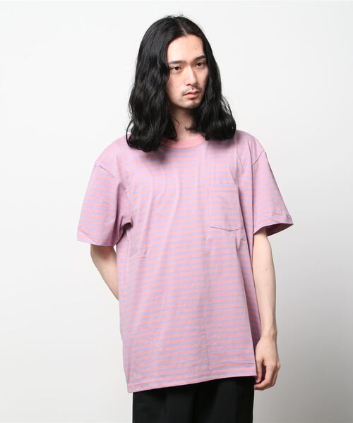 セール】ソフトジャージー ストライプ ポケットTシャツ（Tシャツ