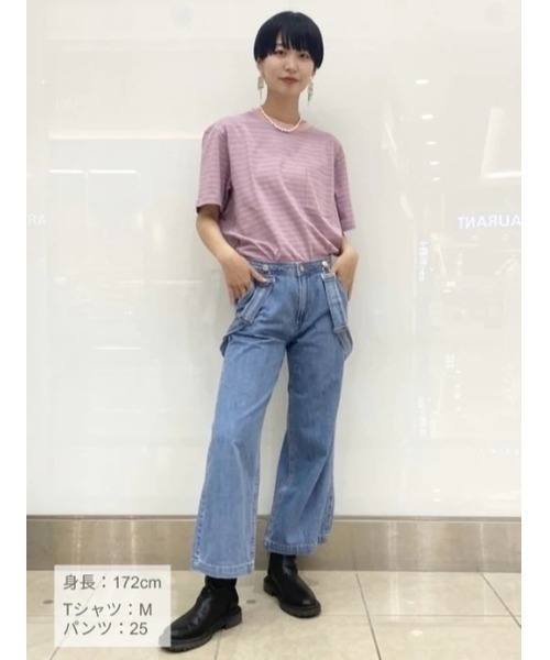 GAP（ギャップ）の「ソフトジャージー ストライプ ポケットTシャツ（Tシャツ/カットソー・メンズ・ブルー/パープル/ピンク/グリーン/ピンク系その他・XL/S/XS/XXS/L/M）」の15枚目の写真