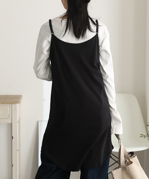 ElegChic(エレグシック)の「レイヤードカットキャミソール(キャミソール・レディース・ブラック/ベージュ/オフホワイト・4L/M/L/XL/XXL)」の6枚目の写真