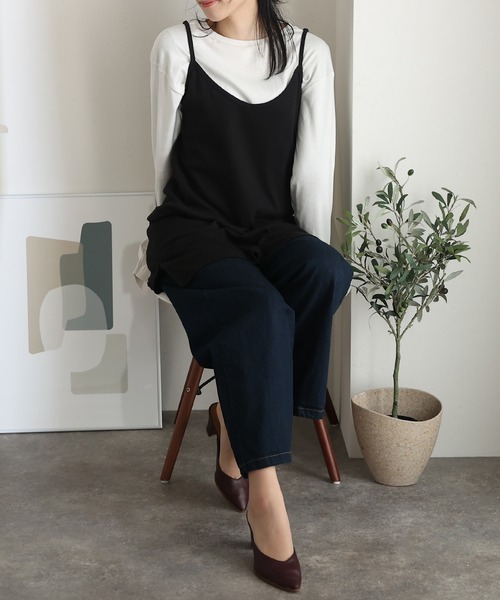 ElegChic(エレグシック)の「レイヤードカットキャミソール(キャミソール・レディース・ブラック/ベージュ/オフホワイト・4L/M/L/XL/XXL)」の7枚目の写真