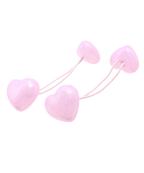 WEGO(ウィゴー)の「WEGO/ハートヘアゴム(ヘアゴム・レディース・パープル/イエロー/ピンク/ライトピンク・FREE)」の4枚目の写真