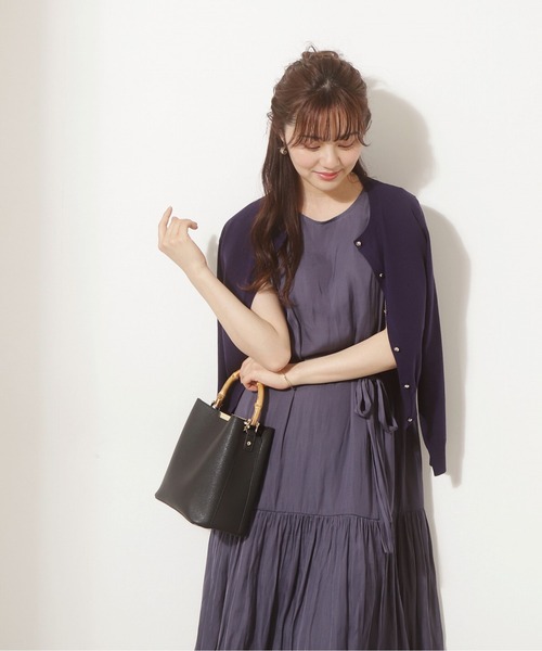 PROPORTION BODY DRESSING（プロポーションボディドレッシング）の「クルーネックカーディガン / 1212274500（カーディガン/ボレロ・レディース・ホワイト/ブラック/ピンク/ブルー/ネイビー/レッド・FREE）」の4枚目の写真