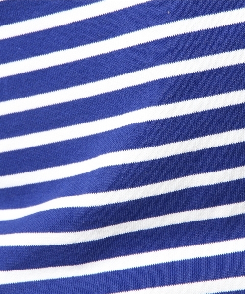 EDIFICE（エディフィス）の「◇ハード圧縮裏毛ボーダー ラグラン9ブタケTEE（Tシャツ/カットソー・メンズ・ネイビー/ブルー・46/44/48）」の9枚目の写真