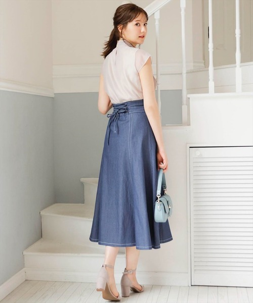 スカート Swingle スウィングル のスカート バックレースアップステッチフレアスカート を購入できます Swingle スカート バックレースアップステッチフレアスカート スカート Swingle スウィングル のファッション 日本通販