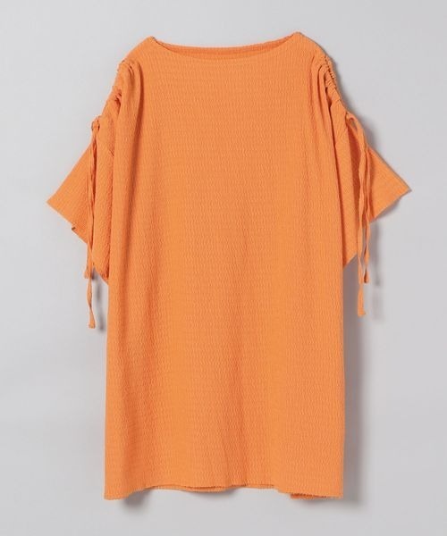 JEANASIS(ジーナシス)の「カットジャガードオープンショルダープルオーバー/296229(Tシャツ/カットソー・レディース・ホワイト/ブラック/オレンジ・FREE)」の1枚目の写真