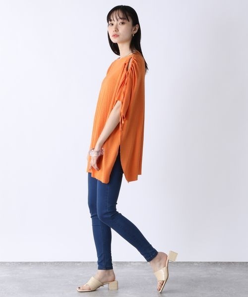 JEANASIS(ジーナシス)の「カットジャガードオープンショルダープルオーバー/296229(Tシャツ/カットソー・レディース・ホワイト/ブラック/オレンジ・FREE)」の19枚目の写真