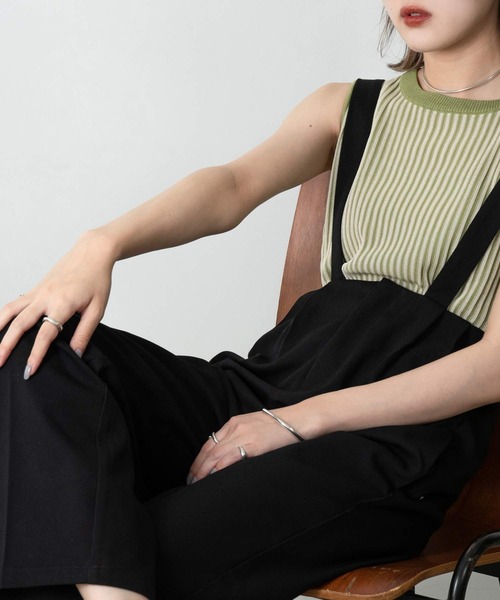 Amiur（エミレ）の「bicolor rib tank（タンクトップ・レディース・ブラック/ブラウン/グリーン・FREE）」の11枚目の写真