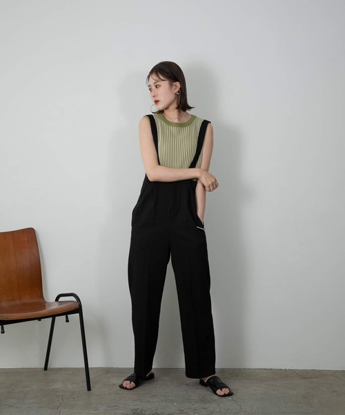 Amiur（エミレ）の「bicolor rib tank（タンクトップ・レディース・ブラック/ブラウン/グリーン・FREE）」の16枚目の写真