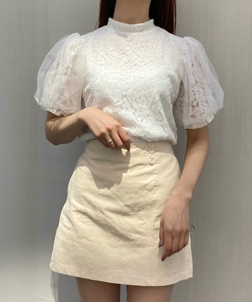 Voyage titty&Co.PETIT（ボヤージュティティアンドコープチ）の「【Voyage titty&Co. PETIT】ツイル台形スカパン（スカート・レディース・アイボリー/ブラック・FREE）」の8枚目の写真