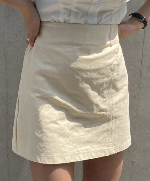 Voyage titty&Co.PETIT（ボヤージュティティアンドコープチ）の「【Voyage titty&Co. PETIT】ツイル台形スカパン（スカート・レディース・アイボリー/ブラック・FREE）」の3枚目の写真