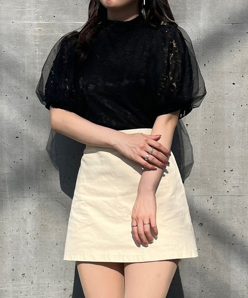 Voyage titty&Co.PETIT（ボヤージュティティアンドコープチ）の「【Voyage titty&Co. PETIT】ツイル台形スカパン（スカート・レディース・アイボリー/ブラック・FREE）」の13枚目の写真