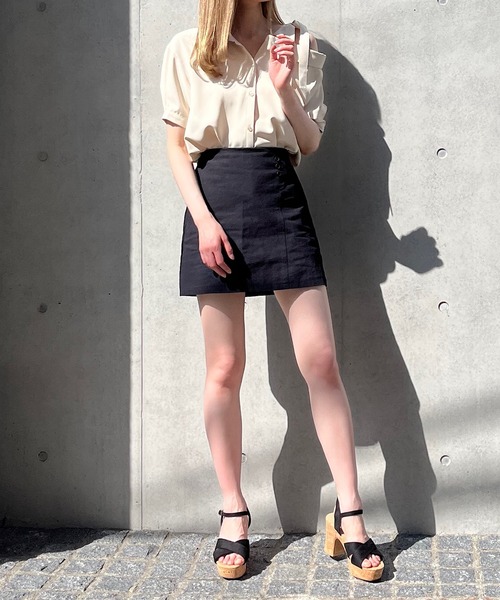 Voyage titty&Co.PETIT（ボヤージュティティアンドコープチ）の「【Voyage titty&Co. PETIT】ツイル台形スカパン（スカート・レディース・アイボリー/ブラック・FREE）」の18枚目の写真