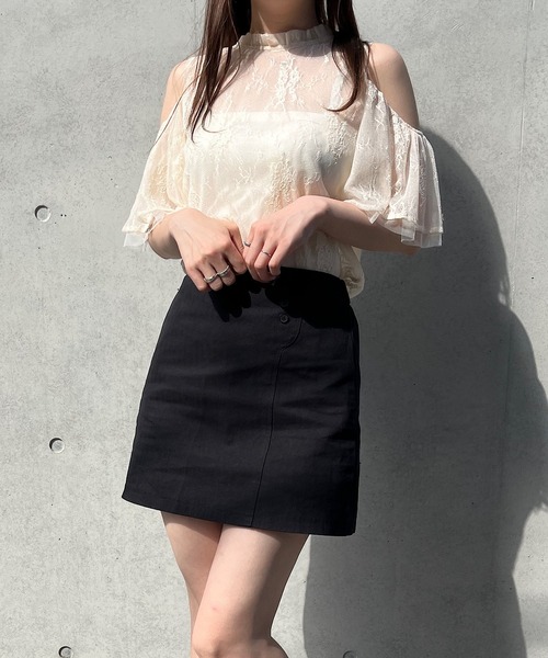 Voyage titty&Co.PETIT（ボヤージュティティアンドコープチ）の「【Voyage titty&Co. PETIT】ツイル台形スカパン（スカート・レディース・アイボリー/ブラック・FREE）」の20枚目の写真