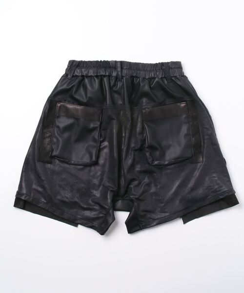 FranCisT_MOR.K.S.（フランシストモークス）の「FranCisT_MOR.K.S./フランシスト モークス/3MIXエコレザーレイヤードショーツ（その他パンツ・メンズ・ブラック・2/3）」の2枚目の写真