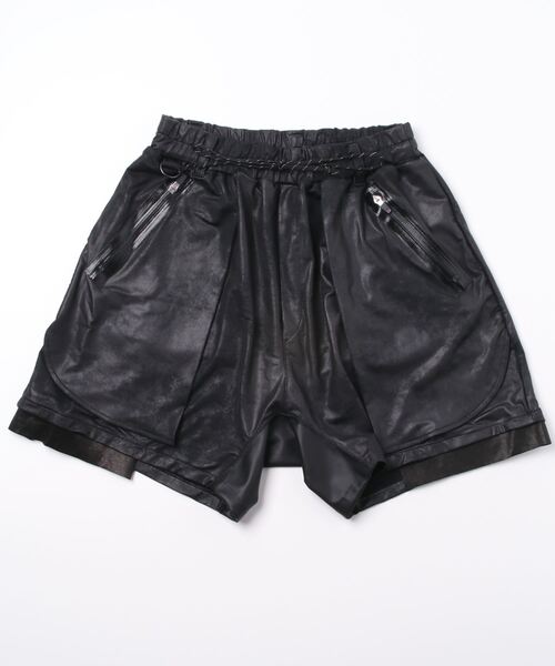 FranCisT_MOR.K.S.（フランシストモークス）の「FranCisT_MOR.K.S./フランシスト モークス/3MIXエコレザーレイヤードショーツ（その他パンツ・メンズ・ブラック・2/3）」の5枚目の写真