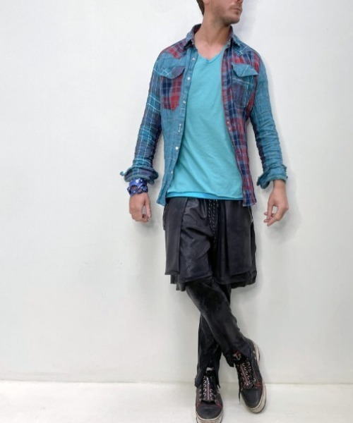 FranCisT_MOR.K.S.（フランシストモークス）の「FranCisT_MOR.K.S./フランシスト モークス/3MIXエコレザーレイヤードショーツ（その他パンツ・メンズ・ブラック・2/3）」の8枚目の写真