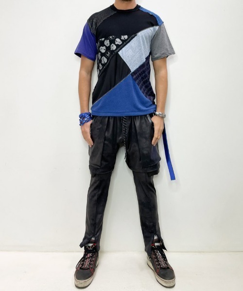 FranCisT_MOR.K.S.（フランシストモークス）の「FranCisT_MOR.K.S./フランシスト モークス/3MIXエコレザーレイヤードショーツ（その他パンツ・メンズ・ブラック・2/3）」の12枚目の写真