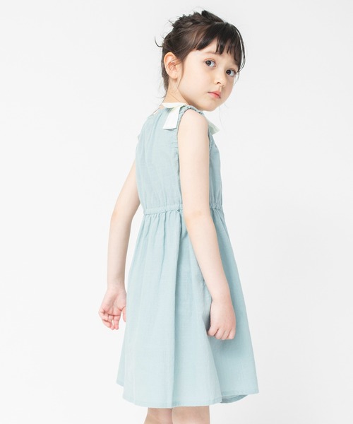 BRANSHES（ブランシェス）の「肩リボンワンピース（ワンピース・キッズ・ベージュ/グリーン・130/120/140/100/90/110/150）」の7枚目の写真