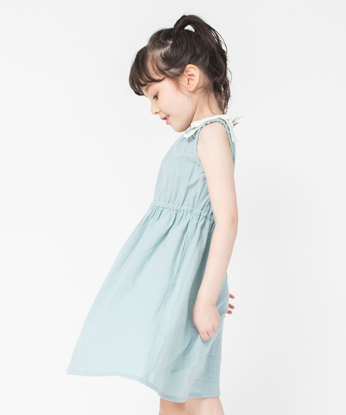 BRANSHES（ブランシェス）の「肩リボンワンピース（ワンピース・キッズ・ベージュ/グリーン・130/120/140/100/90/110/150）」の6枚目の写真