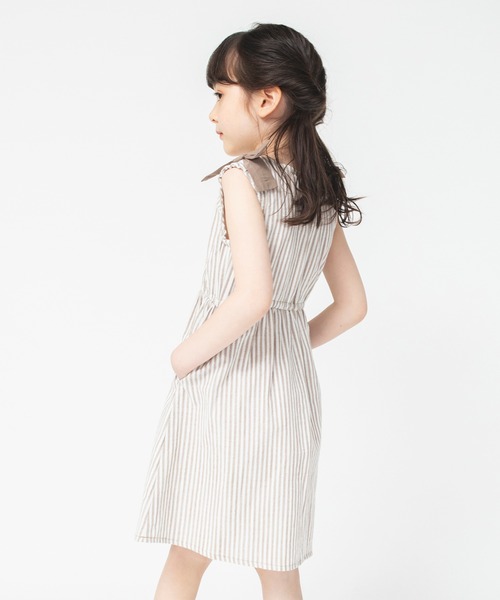 BRANSHES（ブランシェス）の「肩リボンワンピース（ワンピース・キッズ・ベージュ/グリーン・130/120/140/100/90/110/150）」の17枚目の写真