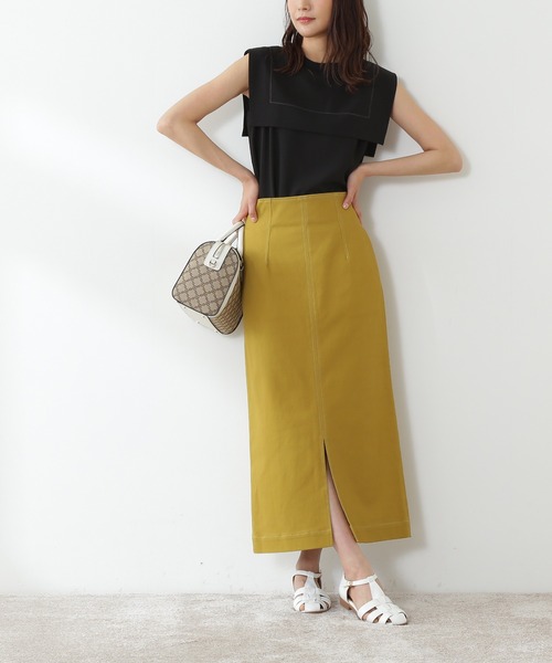 N.（N. Natural Beauty Basic）（エヌエヌナチュラルビューティーベーシック）の「【S Size Line】◆ハイウエストダーツペンシルスカート（スカート・レディース・イエロー/クリーム/ライラック・SMALL/MEDIUM）」の3枚目の写真