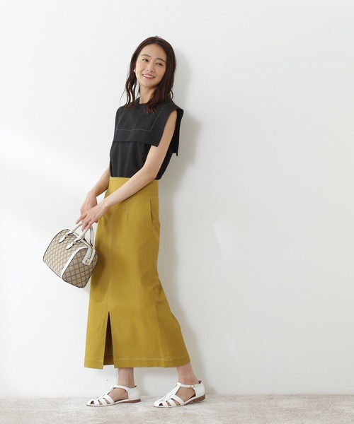 N.（N. Natural Beauty Basic）（エヌエヌナチュラルビューティーベーシック）の「【S Size Line】◆ハイウエストダーツペンシルスカート（スカート・レディース・イエロー/クリーム/ライラック・SMALL/MEDIUM）」の7枚目の写真