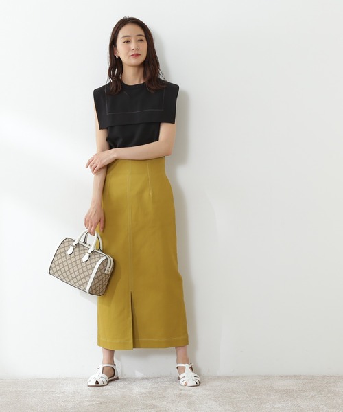 N.（N. Natural Beauty Basic）（エヌエヌナチュラルビューティーベーシック）の「【S Size Line】◆ハイウエストダーツペンシルスカート（スカート・レディース・イエロー/クリーム/ライラック・SMALL/MEDIUM）」の14枚目の写真