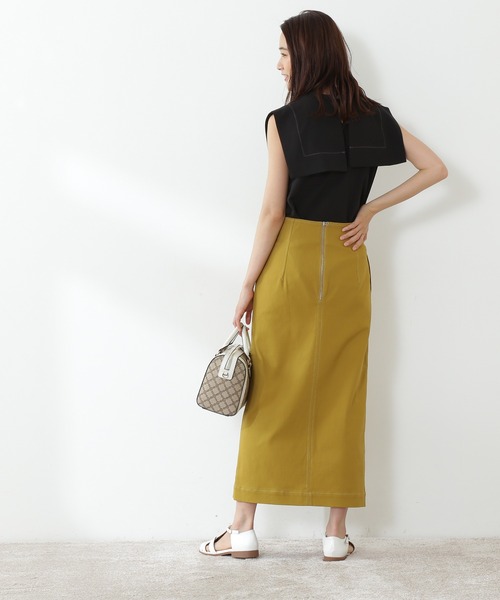 N.（N. Natural Beauty Basic）（エヌエヌナチュラルビューティーベーシック）の「【S Size Line】◆ハイウエストダーツペンシルスカート（スカート・レディース・イエロー/クリーム/ライラック・SMALL/MEDIUM）」の5枚目の写真