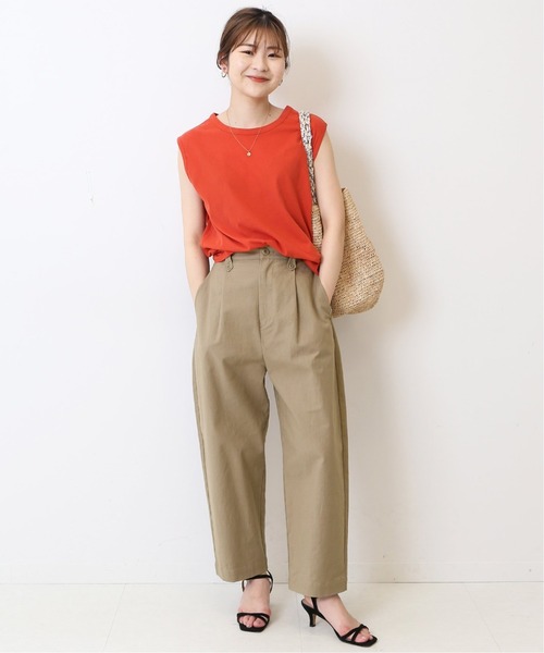 【新品未使用タグ付】SLOBE IENA リネンコットンカーブパンツ 新品未使用タグ付】SLOBE IENA リネンコットンカーブパンツ
