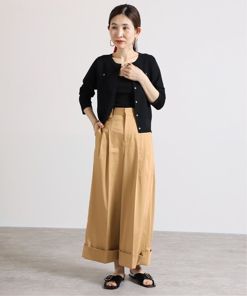 VERMEIL par iena(ヴェルメイユパーイエナ)の「chinoカラーバギートラウザース(チノパンツ・レディース・タン/ブラック・40/38/36)」の15枚目の写真