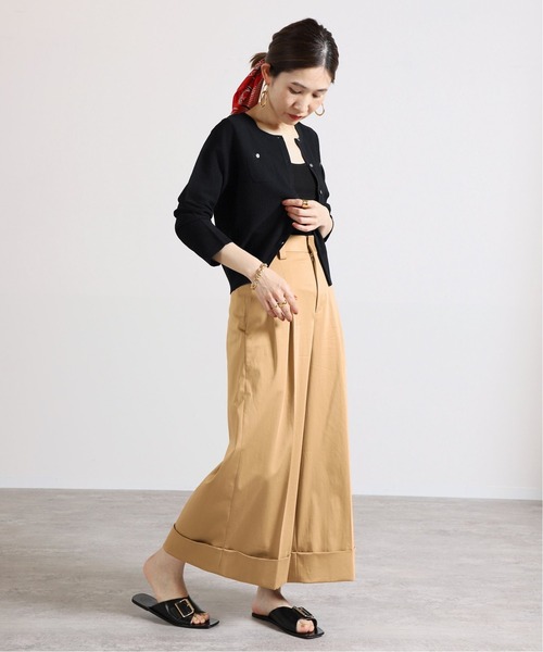 VERMEIL par iena(ヴェルメイユパーイエナ)の「chinoカラーバギートラウザース(チノパンツ・レディース・タン/ブラック・40/38/36)」の4枚目の写真