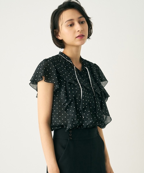 ANAYI（アナイ）の「ドットスパンローンラッフル ブラウス（シャツ